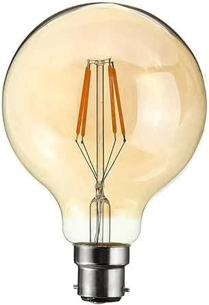 Globe95 B22 - Lampadina a filamento con attacco a baionetta B22, 4 W, stile vintage, colore: ambra