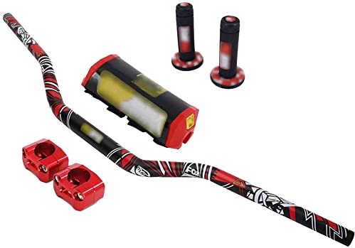 Motorcycle Handlebar 1 1/8 28mm Fat Bar + Dirt Bike Grips + Handlebar Pad + Handle Bar Riser For CR CRF KX KXF RMZ