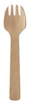 PAPSTAR Gabeln, Holz Pure 10 cm Natur 88074 Holzgabeln Snackgabeln, 1000 Stück
