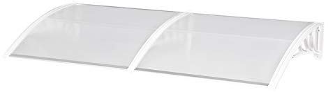 TFCFL Door Canopy Awning Window Rain Shelter Cover - Modern White Solution-dyed Acrylic Polyester Awning for Door and Window, 35.4 x 78.7