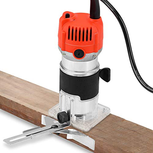 Wood Trimmer, 1/4inch Electric Hand Trimmer Wood Laminate Palm Router Joiners Tool Device 220V 30000R/ Min Electric Wood Hand Trimmer Laminator DIY Carving Machine for Wood Crafting Work