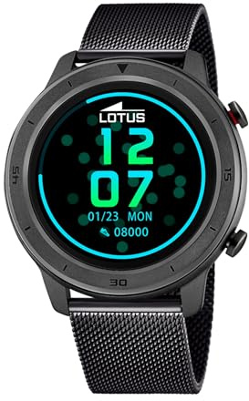 LOTUS Montre pour Homme 50023/1 Smartwatch Boîtier en Alliage Noir Bracelet en Acier Inoxydable Noir