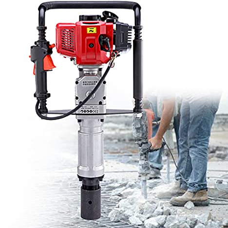 HJKHNK Petrol Post Driver for Wooden Posts, 2-Stroke 52cc Gasoline Piling Driver Garden Post Hole Digger for Highway Guardrail, Orchard Bracket and Farm, CE Certification, Diameter-Φ100mm