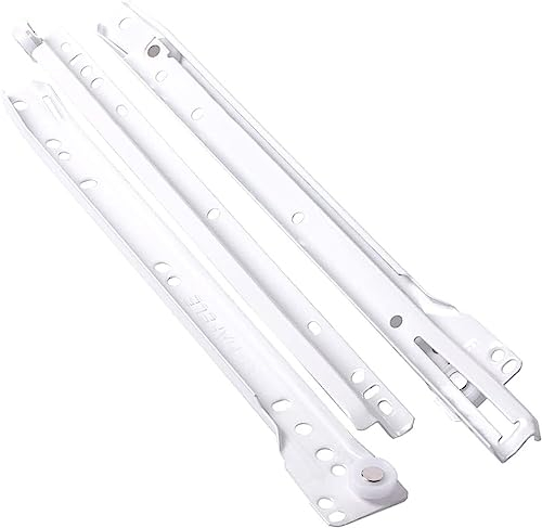 Gedotec Schubladen Auszugsschienen mit Rollenführung TEILAUSZUG | REAL | 10 Paar - Schubladenschienen Metall Rollenauszug - Teleskopschienen 550 mm | Schienensystem in Stahl weiß | Führungsschienen
