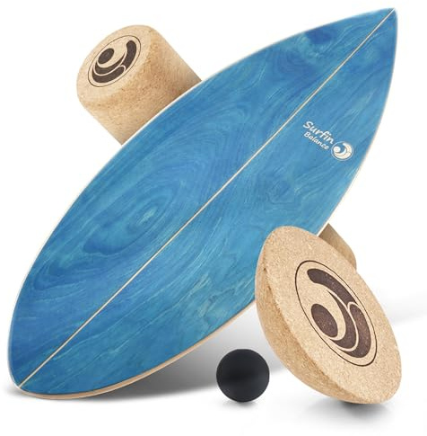 Balance Board [im Set mit App] Waveboard Wobble Board - Wackelbrett Balanceboards - Surf-Trainer Erwachsene & Jugendliche - Gleichgewichtstrainer Balance Board Kinder - Balance Board Holz