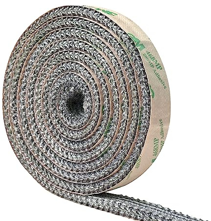Junta para estufa de leña, junta plana autoadhesiva para estufas y chimeneas, 16 mm de ancho y 6 mm de grosor, cinta de fibra de vidrio resistente a altas temperaturas, longitud 1,8 m