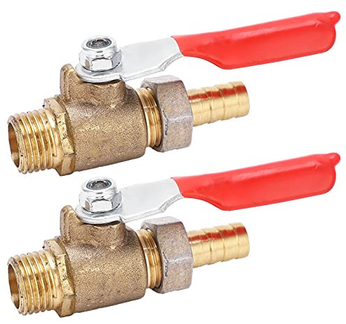 Vanne à Bille, 2 Pièces 1/4 Vanne à Bille, Vanne à Bille en Métal, Vanne à Bille Droite, Air Durable de Résistance de Silicone Multicouche, Vannes à Bille Industrielles