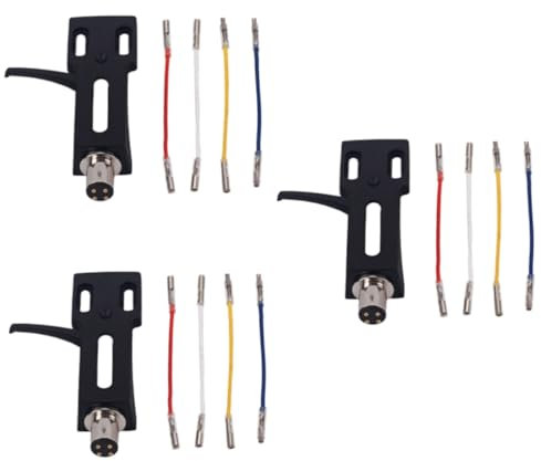 SUPVOX 3pezzi Supporto Per Testina Di Giradischi Con Cavi Sostitutivi Montaggio Sicuro e Stabilità Per Dj Professionisti Nero