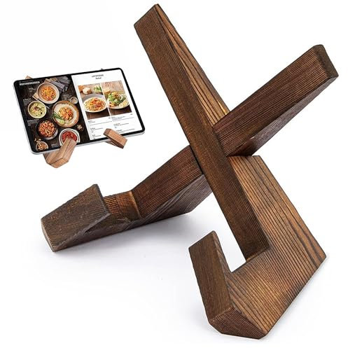 NAUZE Soporte para Libros de Recetas Accesorio de Escritorio Esencial Soporte para Libros de Recetas Soporte para Libros de Cocina de Madera para Leer Soporte para Libros de Cocina Soporte para Cocin
