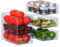 Set di 6 organizer per frigorifero, organizer da cucina, per dispensa, congelatore, armadio, cassetto, ufficio, blu e grigio