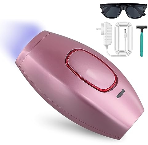 Epilatore Luce Pulsata, Professionale per Depilazione Permanente Viso e Corpo, Elettrico e Portatile Depilatore Laser Donna, Depilatore Donna Luci Pulsate (Oro rosa)
