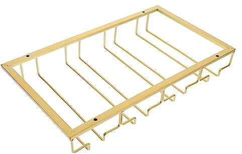 KICHOUSE Portabicchieri Per Vino Da Appendere Supporto Decorativo Per Bicchieri Sotto Mensola Design Inverso Con Slot Facile Installazione e Accesso Ai Bicchieri Per Cucina e Bar