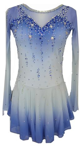 LIUHUO Elegant Blue Figure Skating Dress Girls Women