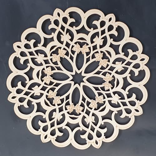 Zagora ornamentierte Paneelen in Holz 3mm - orientalische Innendekoration (50x50cm, Fleur)