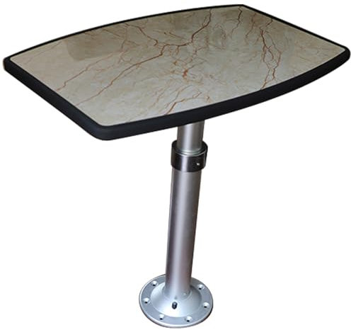 WPWSDWMX Hubtisch Wohnwagen, Zylindrische RV-Tischbeine aus Edelstahl 51-81 cm, Abnehmbarer Rechteckiger Hubtisch 60 * 40 * 2 cm, Teleskop Tischbein, für Boot, Yacht, RV, Wohnmobil(Wit)