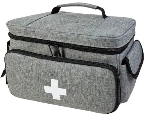 Medical Bags,Medical Equipment Bag Empty,Home Health Nurse Bag,First Aid Responder Bag with Top Handle,Zipper Medical Supply Bag for Home, Office, Car, Travel, Outdoor