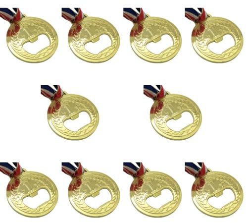Amosfun 10 Piezas abrebotellas metalico favor de fiesta deportiva abrebotellas geniales de cerveza abrebotellas eléctrico bottle opener abrebotes abridor de botellas creativo Golden