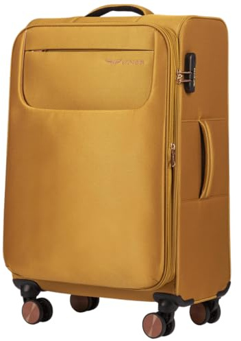 Wings Tern Valise à coque souple moyenne 24 jaune, 4 roues, serrure à combinaison, poids léger 2,4 kg, jaune, 67x42x25, Valise