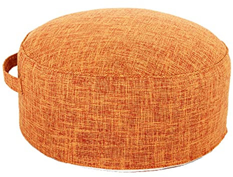 CVNIMV Osmanischer Fußhocker, Sitzkissen für den Boden, rund, Japanisches Sitzsofa, Pouf, Fuß- und Beinstütze, Tritthocker, Kissenstuhl mit Griffdesign, Durchmesser 45 cm, grau,