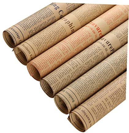 FOMIYES 50sheets Elegant Vintage Kraft Wrapping Paper for Flower Arrangements Party Decor Diy Crafts Tear-resistant for Gifting Random Style