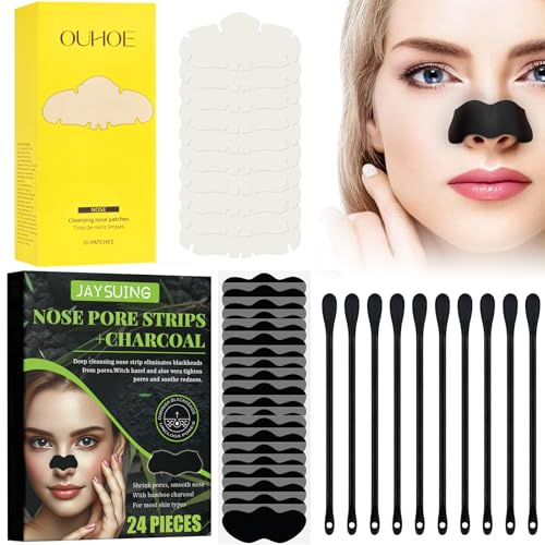 Mitesserentferner Stripes,Pore Strips,Natürliche Bambuskohle Mitesser Strip | Nasenstrips Mitesser,Zum Tiefenreinigung,Entfernen von Mitessern,Verkleinert und Befreit Poren,für Männer und Frauen