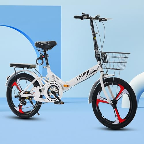 LETIANZG Bicicletta Pieghevole Leggera da 22/24 Pollici for Adulti, Trasmissione a Catena, Telaio in Alluminio Leggero, Bicicletta da Viaggio Unisex(E,20in)
