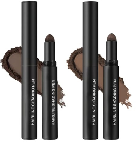 2PC Root Touch up Powder Dark Brown and Black, Waterproof Grey Hair Cover up Multi-purpose, Hair Root Colour Touch up for Women and Men