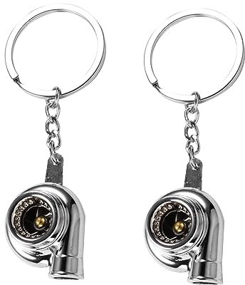 MUCKLILY 2stücke Turbolader Schlüsselanhänger Aus Langlebiger Kreativer Autoschlüsselanhänger in Silber Modischer Auto-schlüsselring Geschenk Für Autoliebhaber Und Schlüsselorganisation