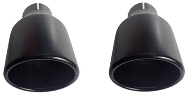 CARTUNER Duplex Auspuffblenden Endrohre 90mm Edelstahl schwarz mit Innenabsorber