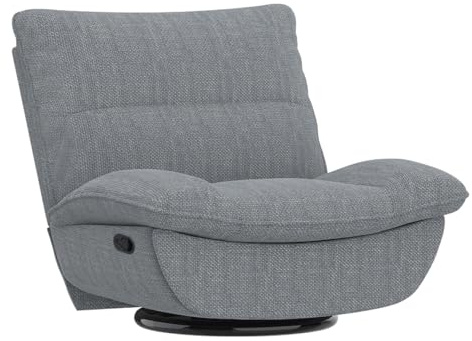 Softa Swivel Recliner Armchair, Manual Rocker Chair with Adjustable Leg Rest, Side Pockets, and Padded Seat & Backrest, Comfortable Reclining Sofa for Living Room, Light Gray