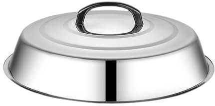 Milageto Coperchio per imbastitura, coperchio per pentola da cucina, accessori per barbecue, coperture universali per hamburger, copertura a cupola per piastra, 38 Cm
