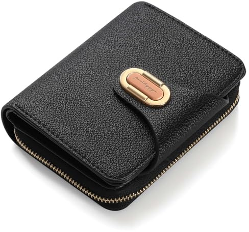 RRANCharltu Porte Monnaie Femme Cuir PU,Portefeuille Femme Petit,Noir