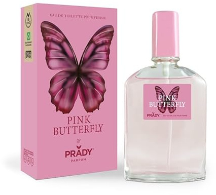 Prady – Pink Butterfly Eau de Toilette Donna – 100 ml – Fragranza floreale e giovanile per l'uso quotidiano