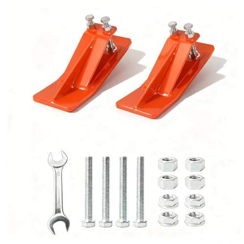 CINCHLYNX 2PCS Ski Edge Protector for Tractors, Upgraded 3/8'' Thickness Tractor Bucket Edge Protector, Snow Bucket Attachments with Dual Bolt Lock, Orange