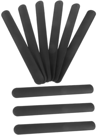 Klatscharmbänder 12 Stück aus Silikon, Schwarz, Selbstgemacht für Kinder | Armband Kinder, Personalisierbare Blanko Oberfläche, Partygeschenk für Feier und Mitgebsel