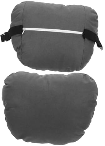 ULTECHNOVO Lot de 2 Coussins Ergonomiques pour Voiture en Tissu Suédé Noir, Oreillers de Nuque Confortables pour Soutien Cervical et Amélioration Posture Pendant Les Déplacements