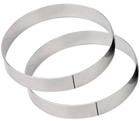 Ipetboom Moldes Redondos De Acero Inoxidable Para Hornear Pizza y Postres, 2 Piezas, Resistentes a Altas Temperaturas, Ideales Para Tartaletas y Muffins Caseros