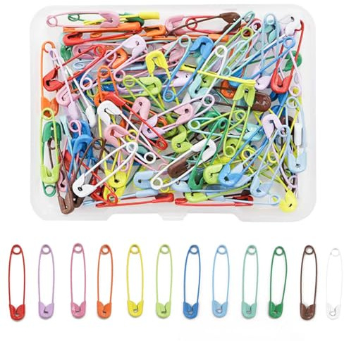 120Pcs Safety Pins with Case, Colorful Nickel Plated Stainless Steel Pins for Sewing & DIY Projects (19mm)
