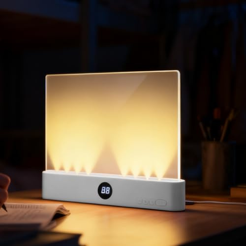Luce Notturna Intelligente Per La Lettura, Luce Piatta Ricaricabile Con Timer A 3 Colori, LED Lampada Da Lettura A, Pannello Luminoso Caldo Per Bambini E Donne, Regolazione Della Luminosità