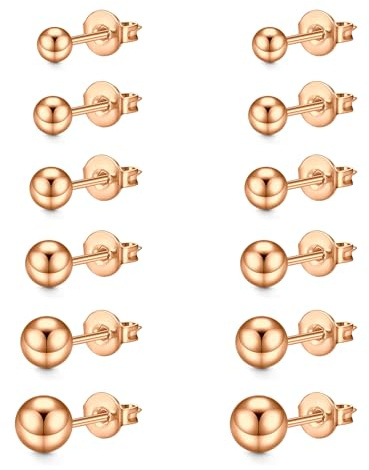 LAURITAMI Ohrstecker Set 3-8mm Zirkonia Eingelegt Ohrstecker,20G Chirurgenstahl Medizinische Ohrstecker Knorpel Ohrringe für Damen und Herren Mehrfache Piercings Schmuck