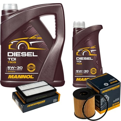 EISENFELS Inspektionspaket enthält 6 L Motoröl Diesel TDI 5W-30 Ölfilter Luftfilter für Outlander II CW_W 2.2 DI-D 4WD