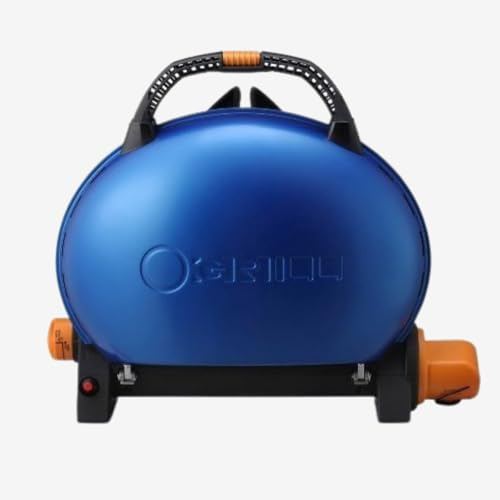O-Grill 500 bärbar gasgrill campingspis med gjutjärnsgrillplatta, dubbel gasanvändning | 9 000 BTU-brännare | 1065 cm matlagningsområde. Kompakt gasgrill för trädgård, resor och husvagn | 4 färger