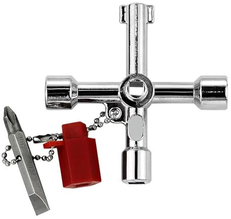 Thfaeyta 7-in-1 Radiator Key Bleed Keys, Electric Meter Box Key Multi-Functional Plumbing Tools Radiator Bleed Draining Kit for Commercial Door Bin Cupboard Elevator Valve Loft Hatch