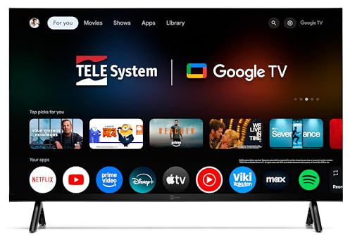 TELE System Smart TV 40 Full HD TS40LXFHDSMV15, Powered by VIDAA, Wi-Fi, DVB-T2/C/S2, Certificato tivùsat, HbbTV, Netflix, DAZN, Design Frameless, Controllo da Smartphone