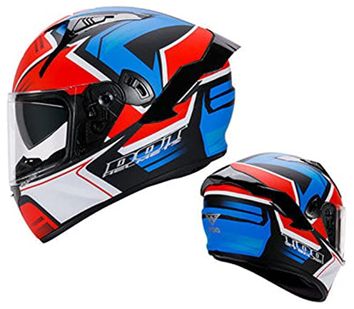 Integralhelme Flip-Up Motorradhelm Rollerhelm Erwachsener Herren & Damen Jet Helm Sturzhelm Full-Face Motorcycle Helmet DOT Zertifizierung Modular-Helm Klapphelm,Blau,M