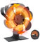 Vlocky Stove Fan Log Burner Fan 6 Blades Wood Burner Fireplace Fan with Thermometer, Heat Powered - Eco Friendly Wood Stove Fan Silent for Wood Burning Stove/Log Burner/Fireplace