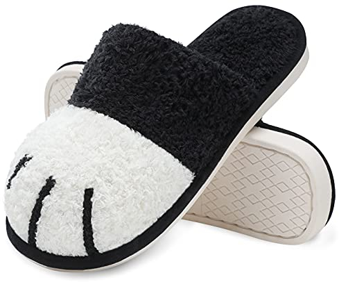 MAXTOP Niedliche Tier Hausschuhe Damen Herren - Weiche Plüsch Katze Pfote Mit Gemütlichen Memory Foam Slip-on für Indoor Outdoor - Kreative Geschenke