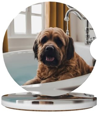 Keramik-Auto-Untersetzer, langlebig und stilvoll, wasserdicht, rutschfest, perfektes Autozubehör, Bad und Hund, 2 Stück