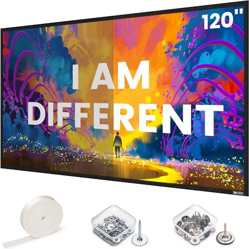 SilverMagic High Gain Projector Screen - Fixed Frame & Wall-Mounted - 2.6X Gain, High Contrast 30% ALR - White 16:9 120 inch, Trimmable