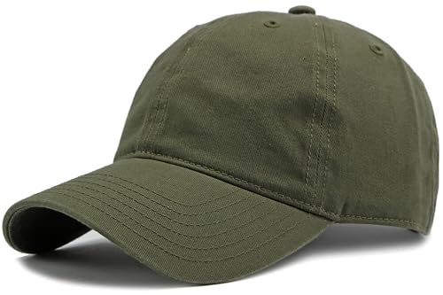 BABAHU Gorra de béisbol para hombre y mujer, color liso, ajustable, clásica, 100% algodón, gorra de golf para papá, A-Army Green, Talla única